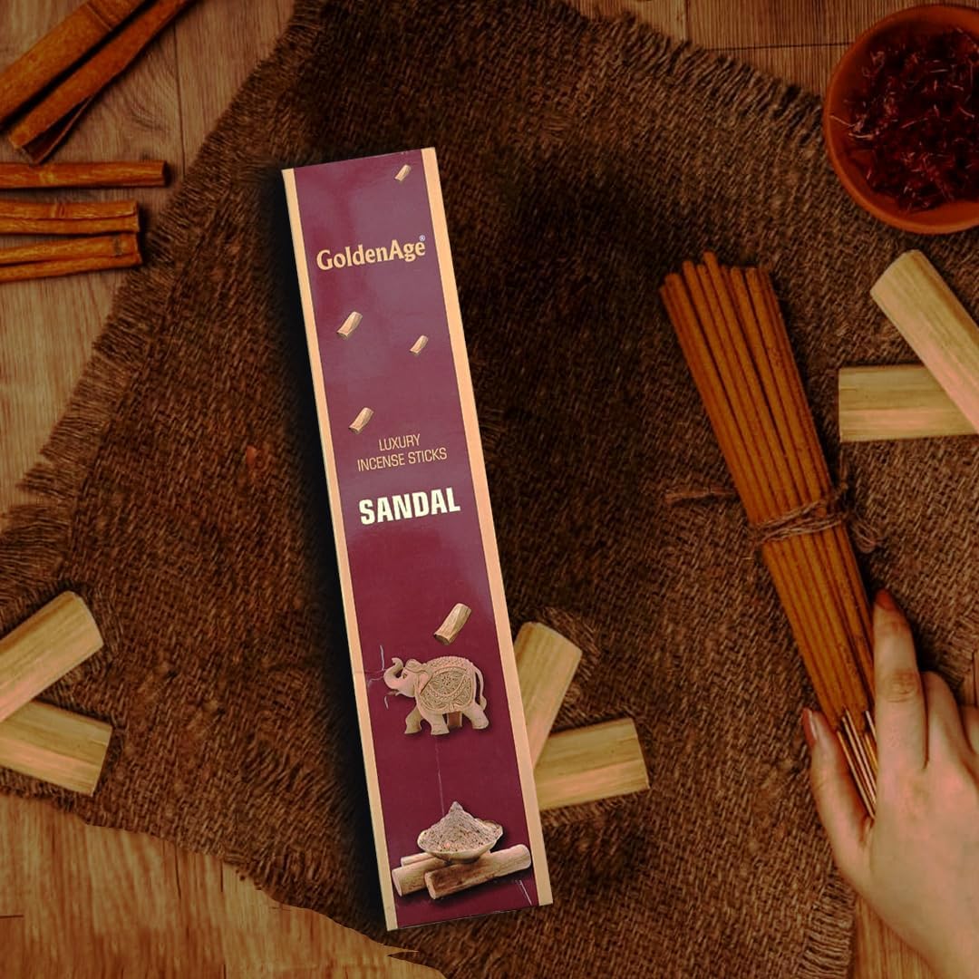 Luxury Incense Natural Floral Incense Sticks (Bundle Pack of 2) I Fragrances - Sandal I 100% Organic Agarbatti
