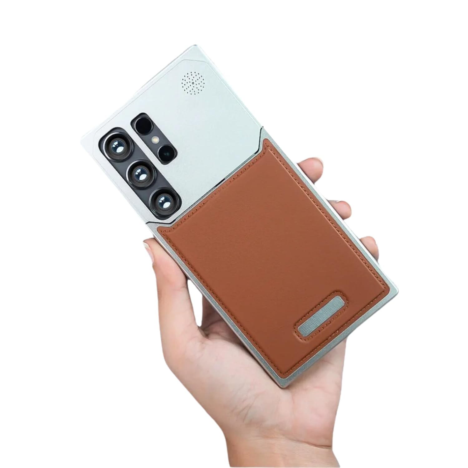 Premium Shockproof Metallic Finish Leather Back case Cover - Brown