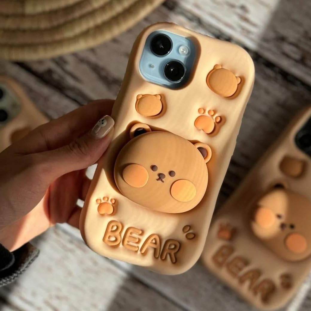 3D Cute Cartoon Teddy Bear Silicone Case - Guleel