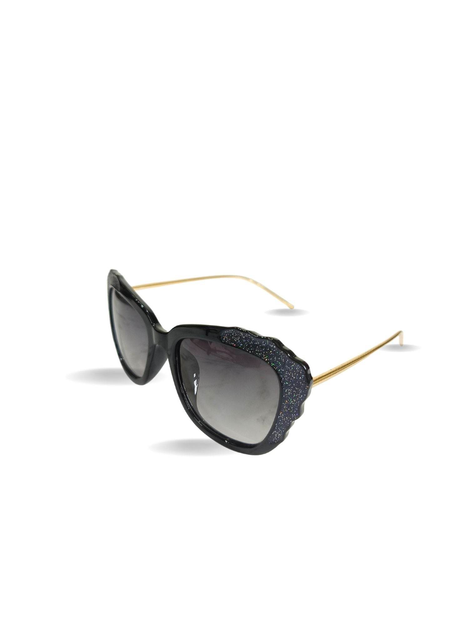 EYEWEAR Unisex Adult Stylish Glitter Frame Sunglasses - Black - Guleel