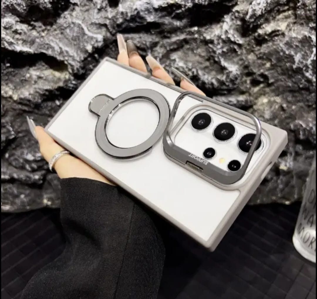 Premium Transparent Magsafe Stand Mobile Cover