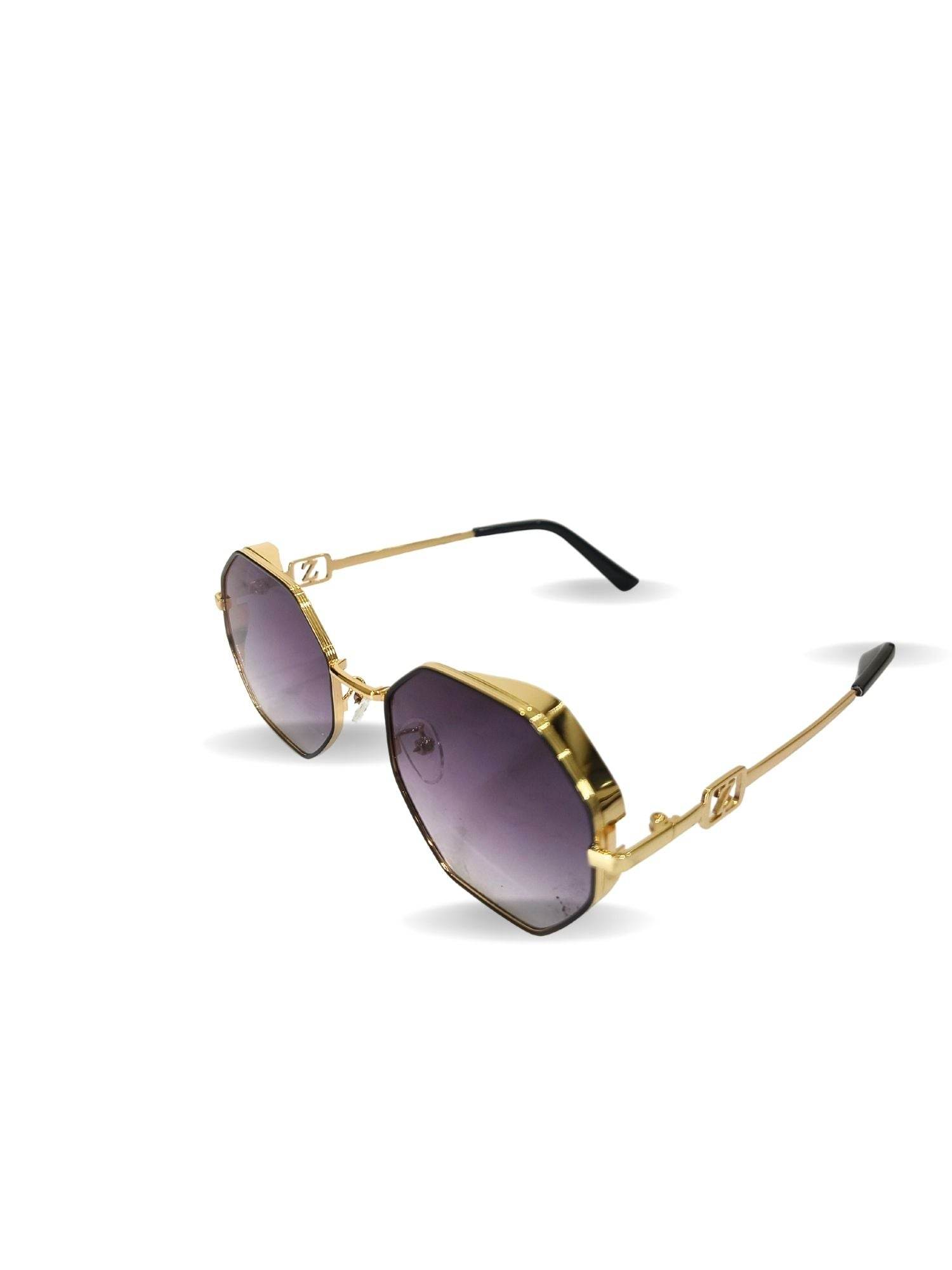 EYEWEAR Unisex Adult Stylish Sunglasses - Purple Gradient Gold - Guleel