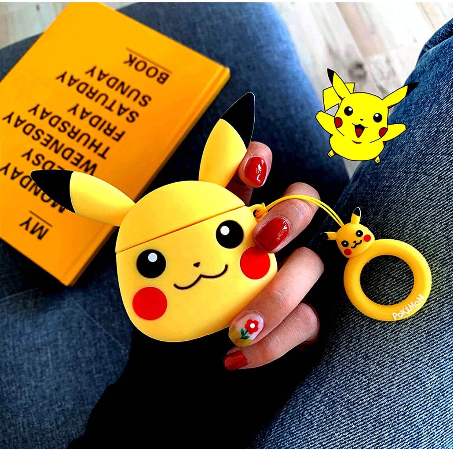 Airpod's 1 Cute Cartoon Silicone Apple Airpod's Case Cover ( Airpods Not Included ) Pikachu - Guleel
