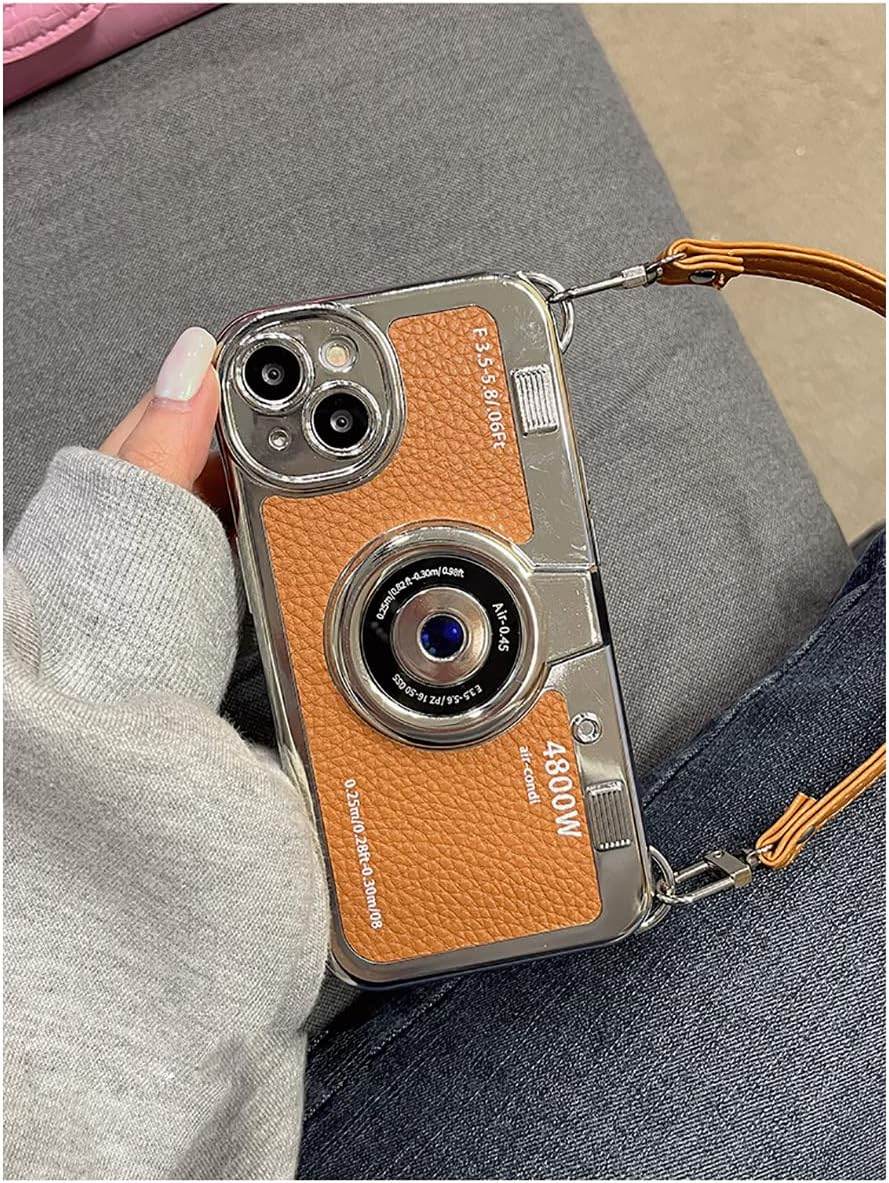 Premium 3D Camera Style Leather Strap Case Cover - Guleel