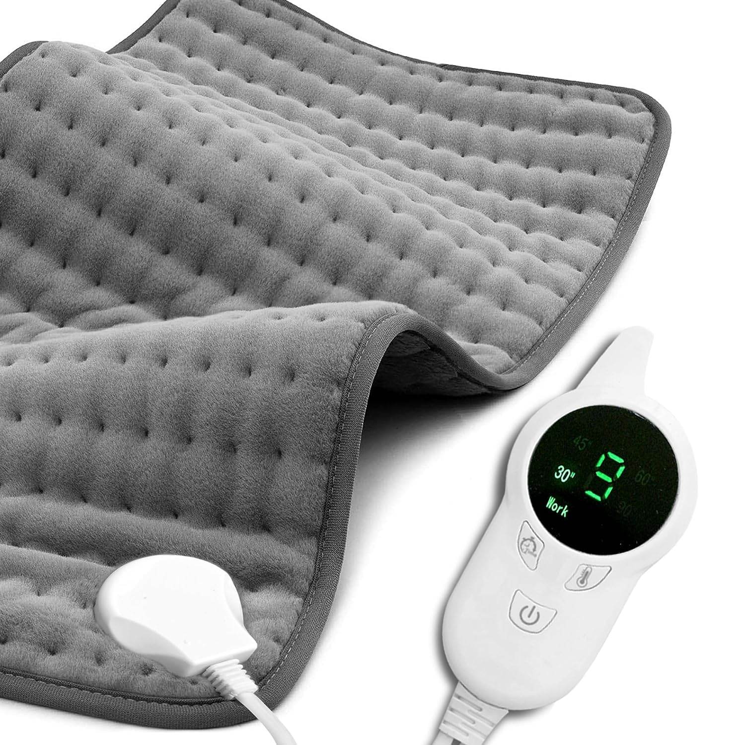 Heating Pad for Muscle Pain & Period Cramps | Electric Heating Towel for Back, Neck, Leg & Shoulder Pain Relief - Guleel