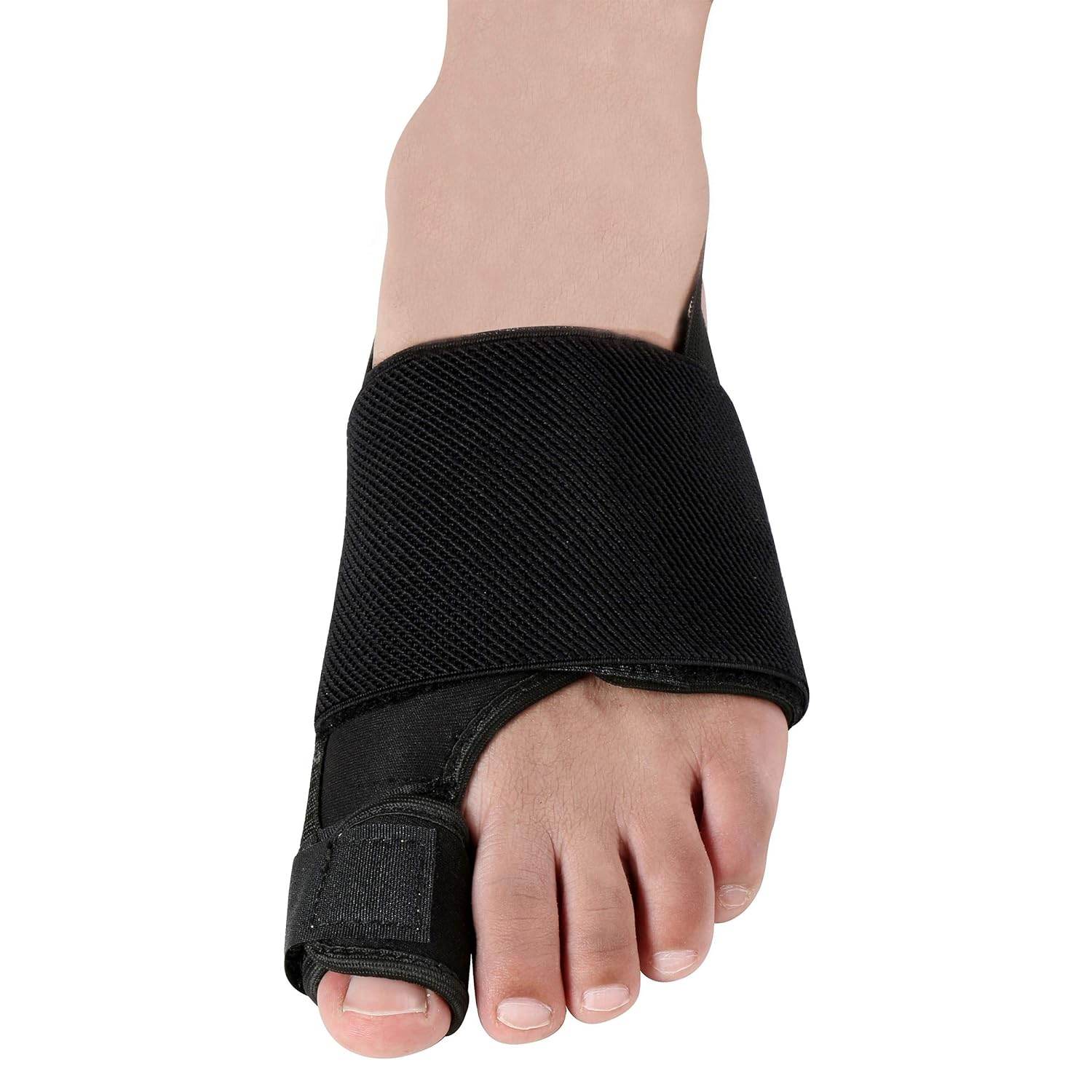 Hallux Valgus Bunion Aligning Splint (Medium Size - Left Foot) - Black - Guleel