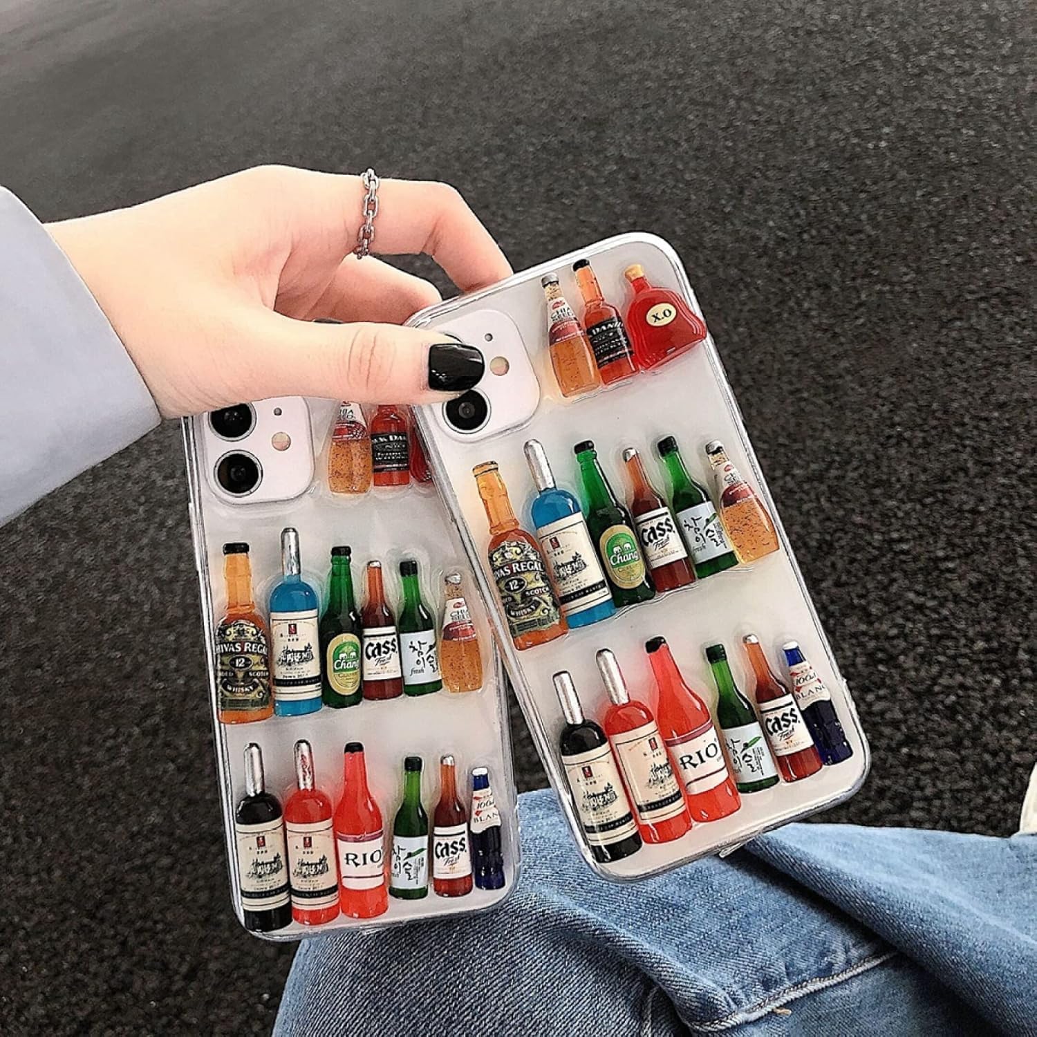 Premium Shockproof 3D Bottle Transparent Back Cover