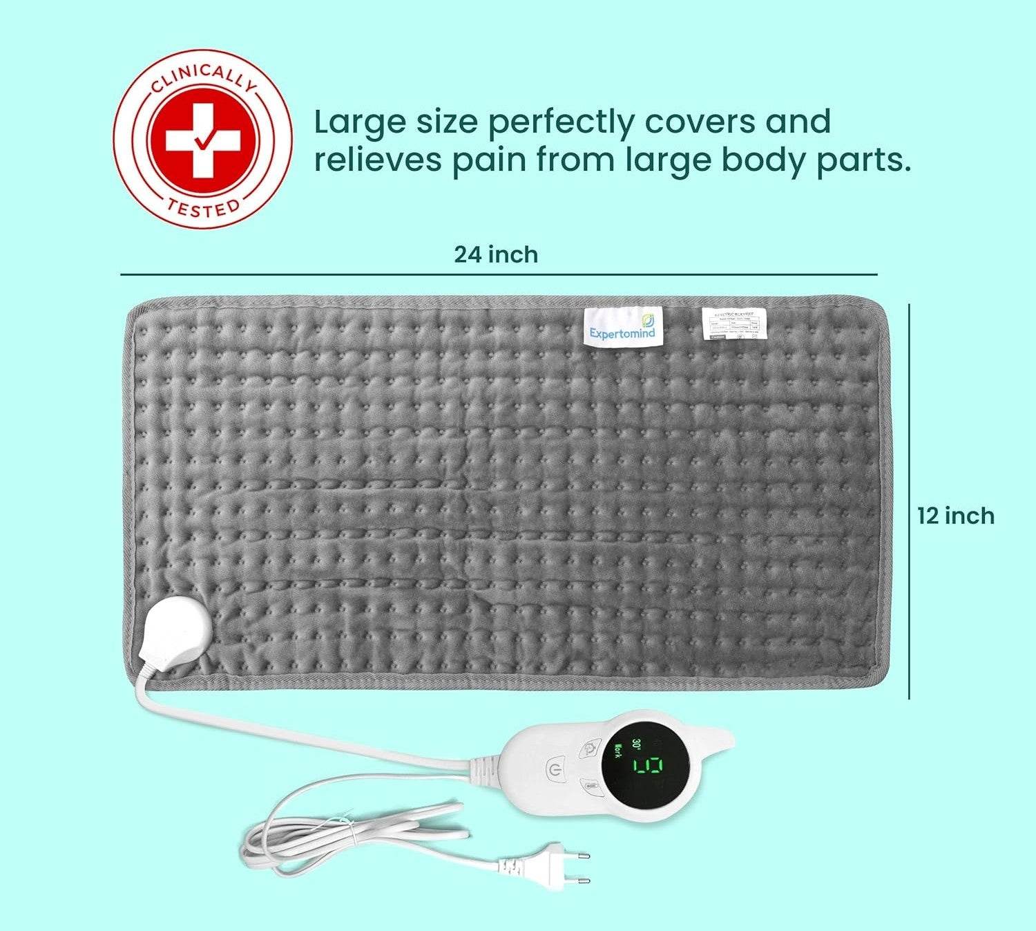 XL Heating Pad for Muscle Pain & Period Cramps | Electric Heating Towel for Back, Neck, Leg & Shoulder Pain Relief | Orthopaedic Pain Reliever for Joints | Heat Therapy - Guleel