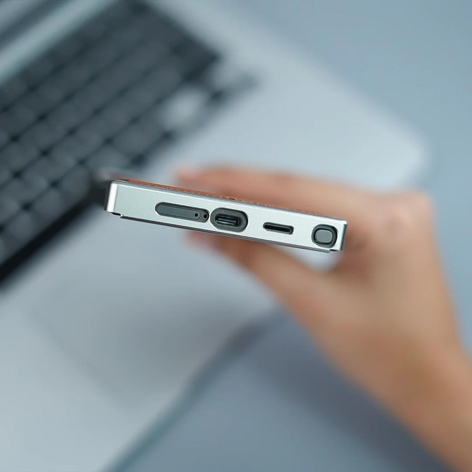 Premium Shockproof Metallic Finish Leather Back case Cover - Brown