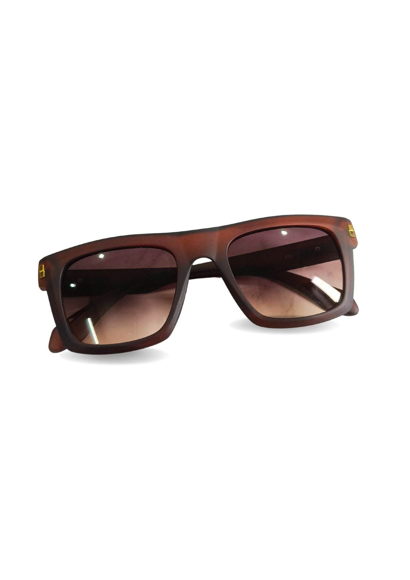 EYEWEAR Unisex Adult Stylish Bold Look Framed Sunglasses - Brown - Guleel