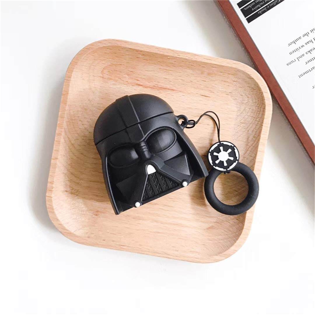 Airpod's 2 Cute Cartoon Silicone Case - Black Mask - Guleel