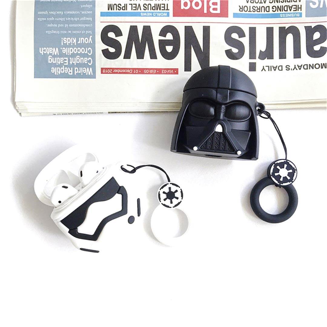 Airpod's 2 Cute Cartoon Silicone Case - Black Mask - Guleel