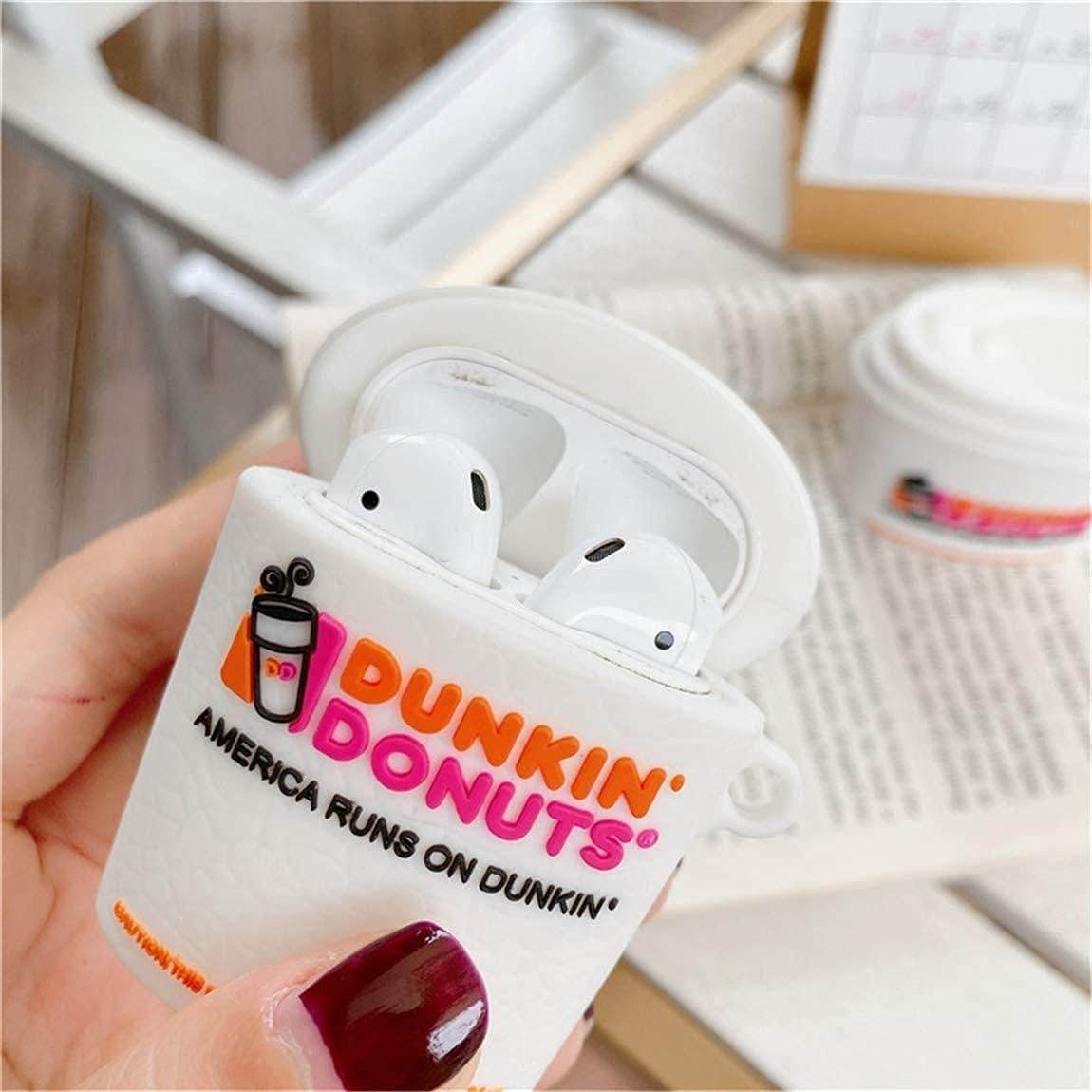 Airpod's 2 Cute Cartoon Silicone Case - Dunkin Donuts White - Guleel