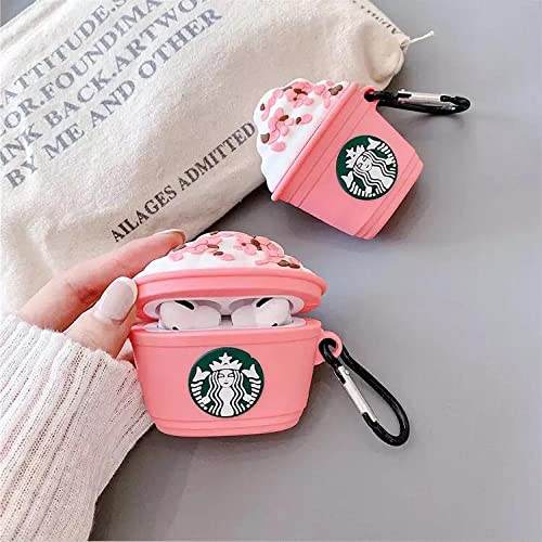 Airpod's 1 Cute Cartoon Silicone Case - Starbucks Pink - Guleel