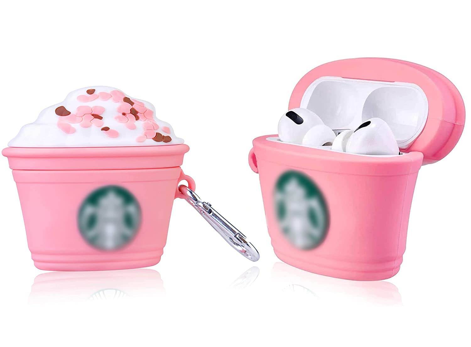 Airpod 3 Cute Cartoon Silicon Case - Starbucks Pink - Guleel