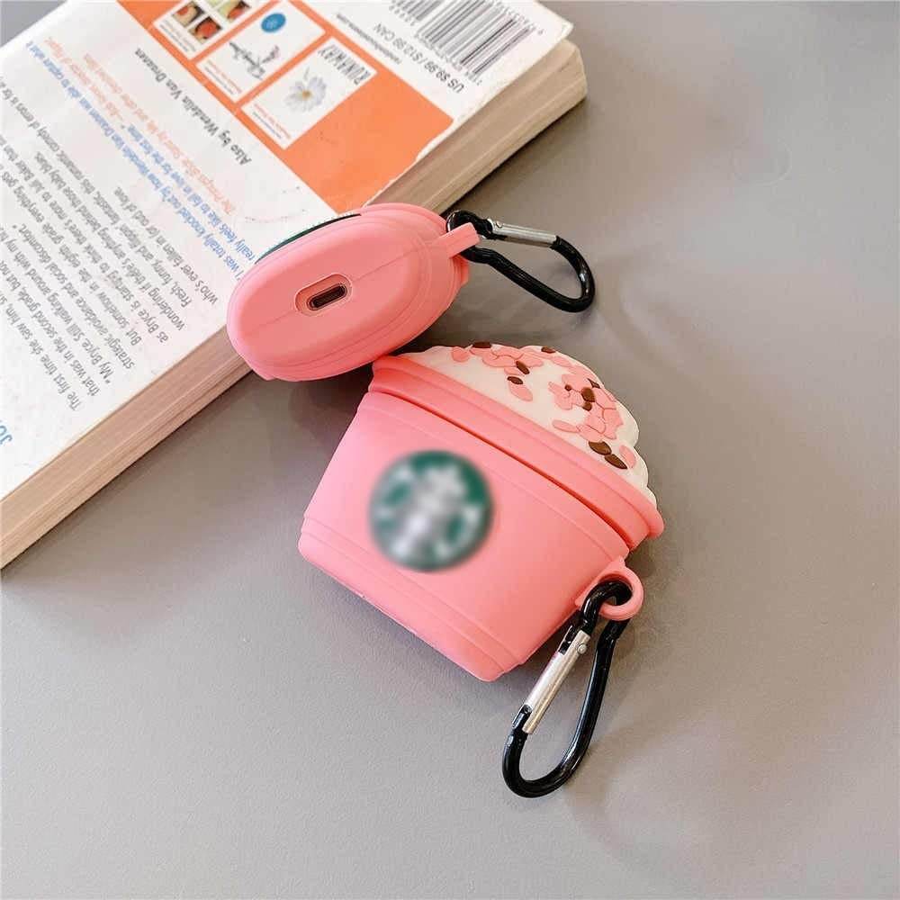 Airpod 3 Cute Cartoon Silicon Case - Starbucks Pink - Guleel