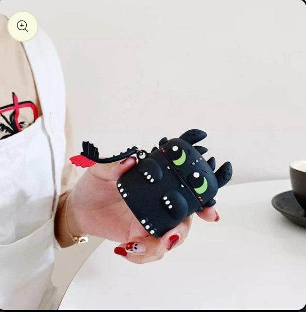 Airpod's Pro Cute Cartoon Silicone Case - Black & Green Monster - Guleel