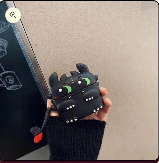 Airpod's Pro Cute Cartoon Silicone Case - Black & Green Monster - Guleel