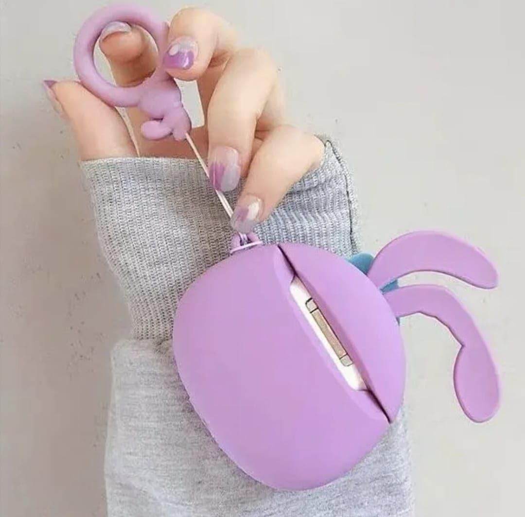 Airpod Pro 2 Cute Cartoon Silicon Case - Purple Rabbit - Guleel