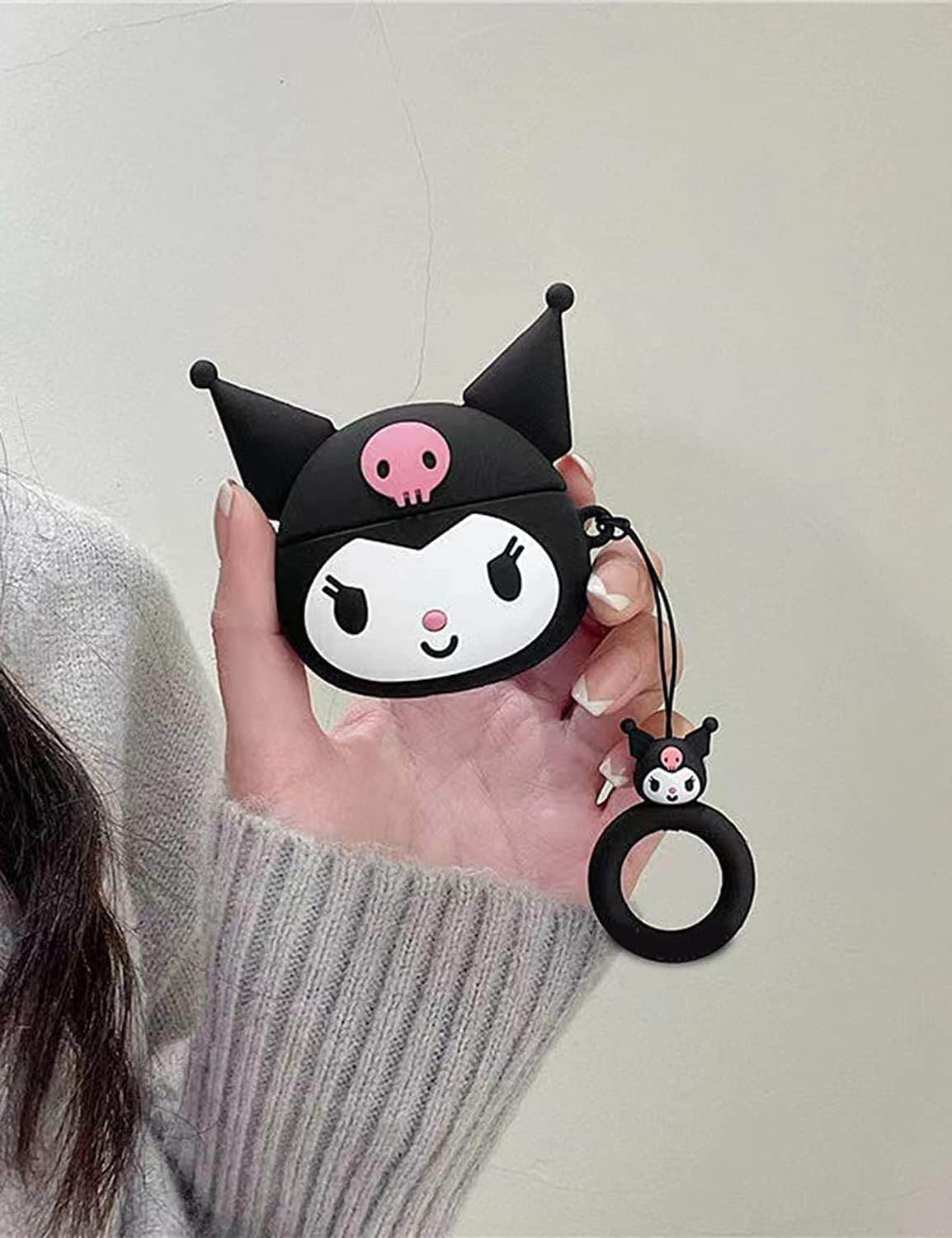 Airpod's Pro Cute Cartoon Silicone Case - Black Pink - Guleel