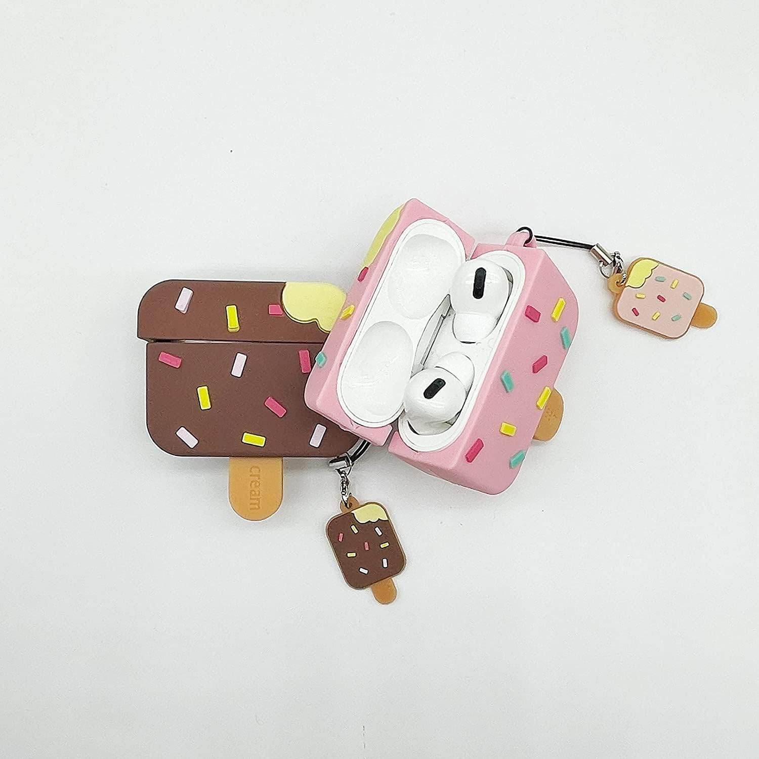 Airpod Pro 2 Cute Cartoon Silicon Case - Pink Ice cream - Guleel