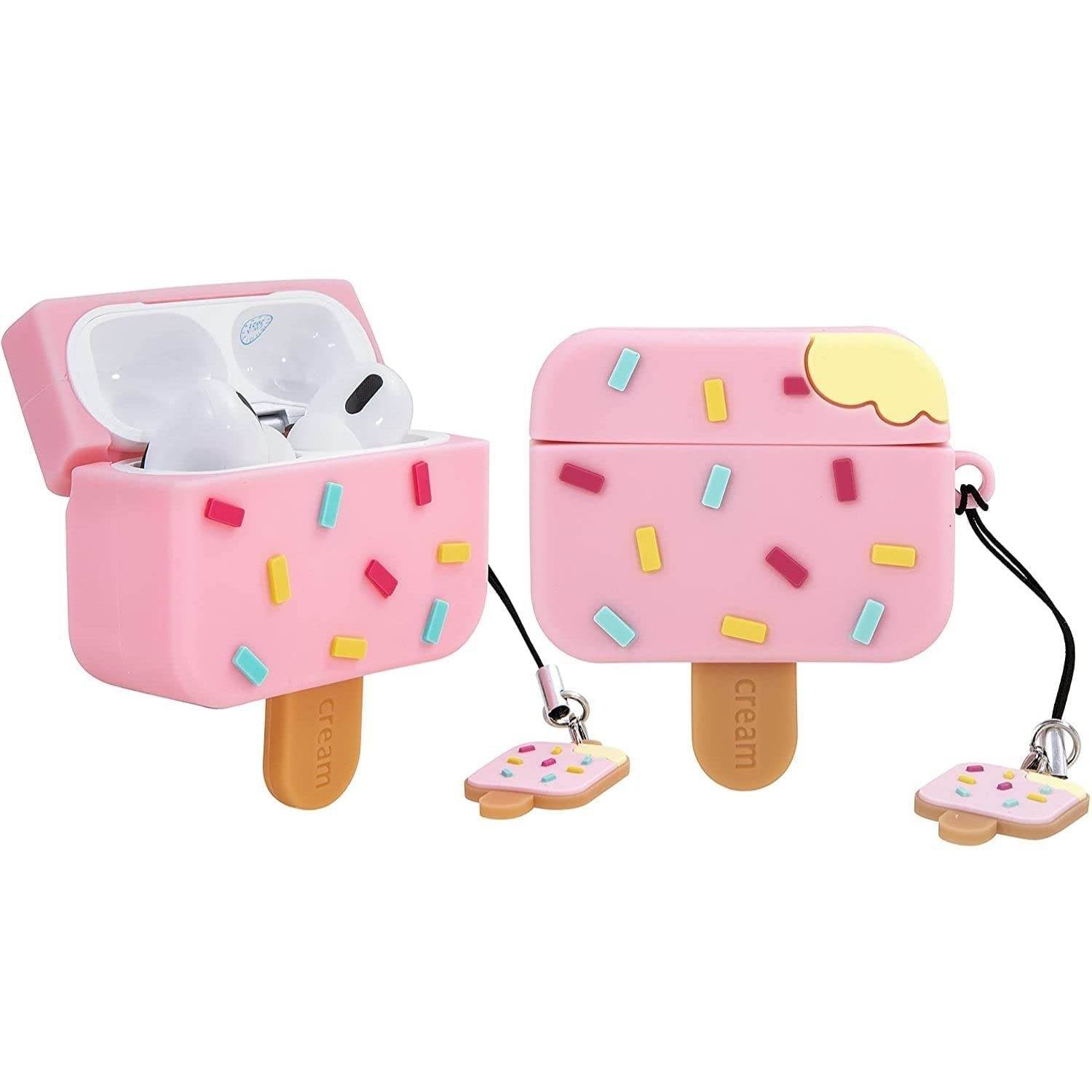 Airpod's Pro Cute Cartoon Silicone Case - Ice-cream Pink - Guleel