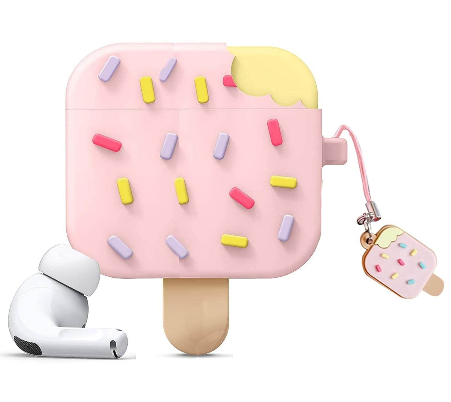 Airpod's Pro Cute Cartoon Silicone Case - Ice-cream Pink - Guleel