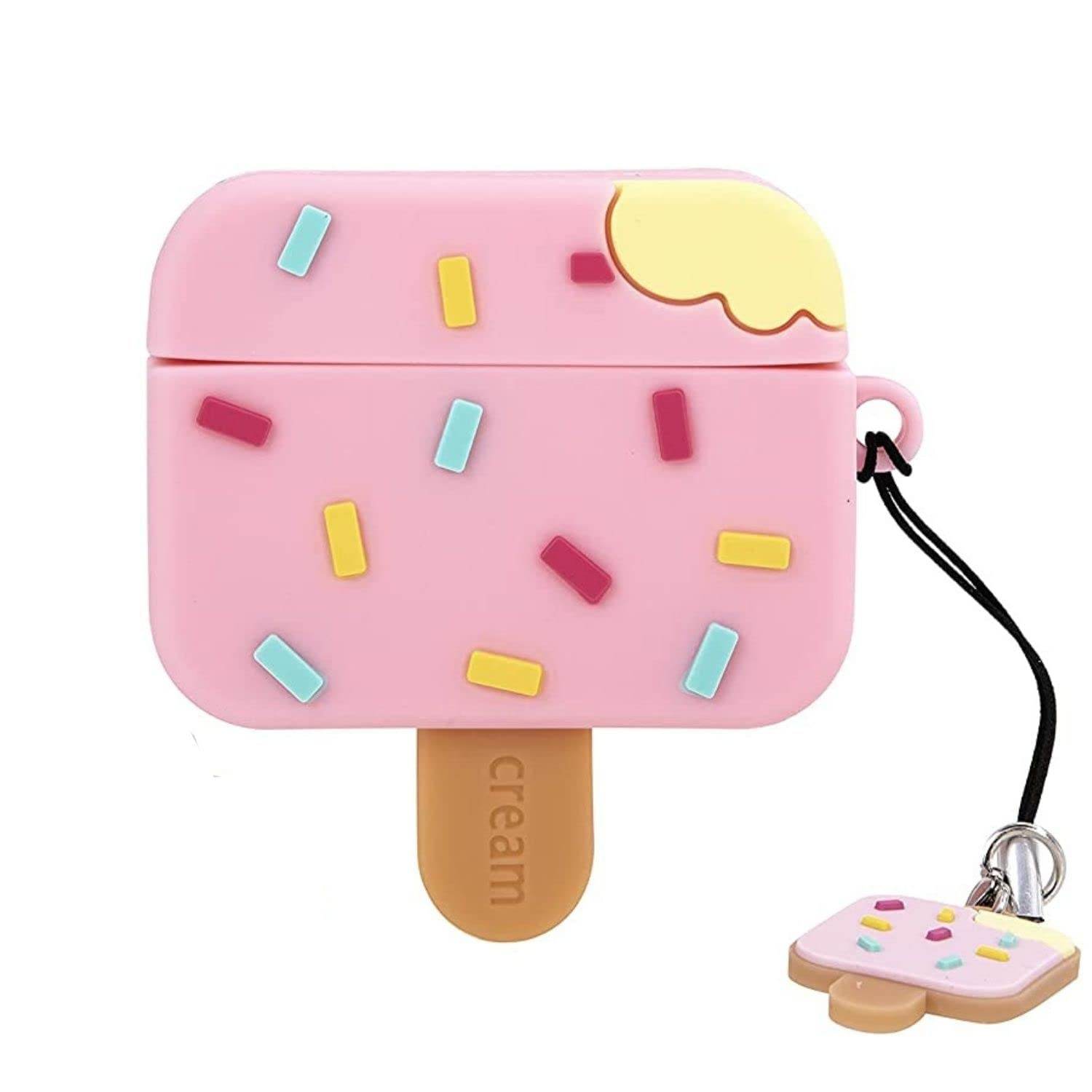 Airpod's Pro Cute Cartoon Silicone Case - Ice-cream Pink - Guleel