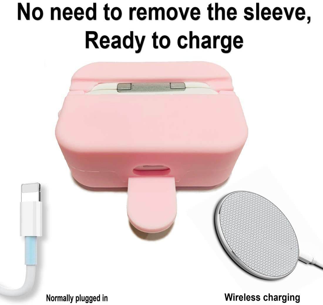 Airpod's Pro Cute Cartoon Silicone Case - Ice-cream Pink - Guleel