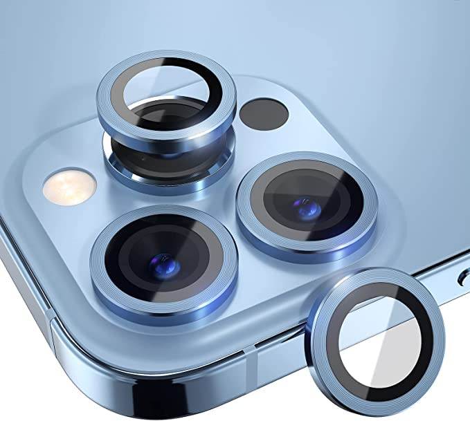 Camera Lens Protector Tempered Glass Film Aluminum Alloy Lens Cover - Silver - Guleel