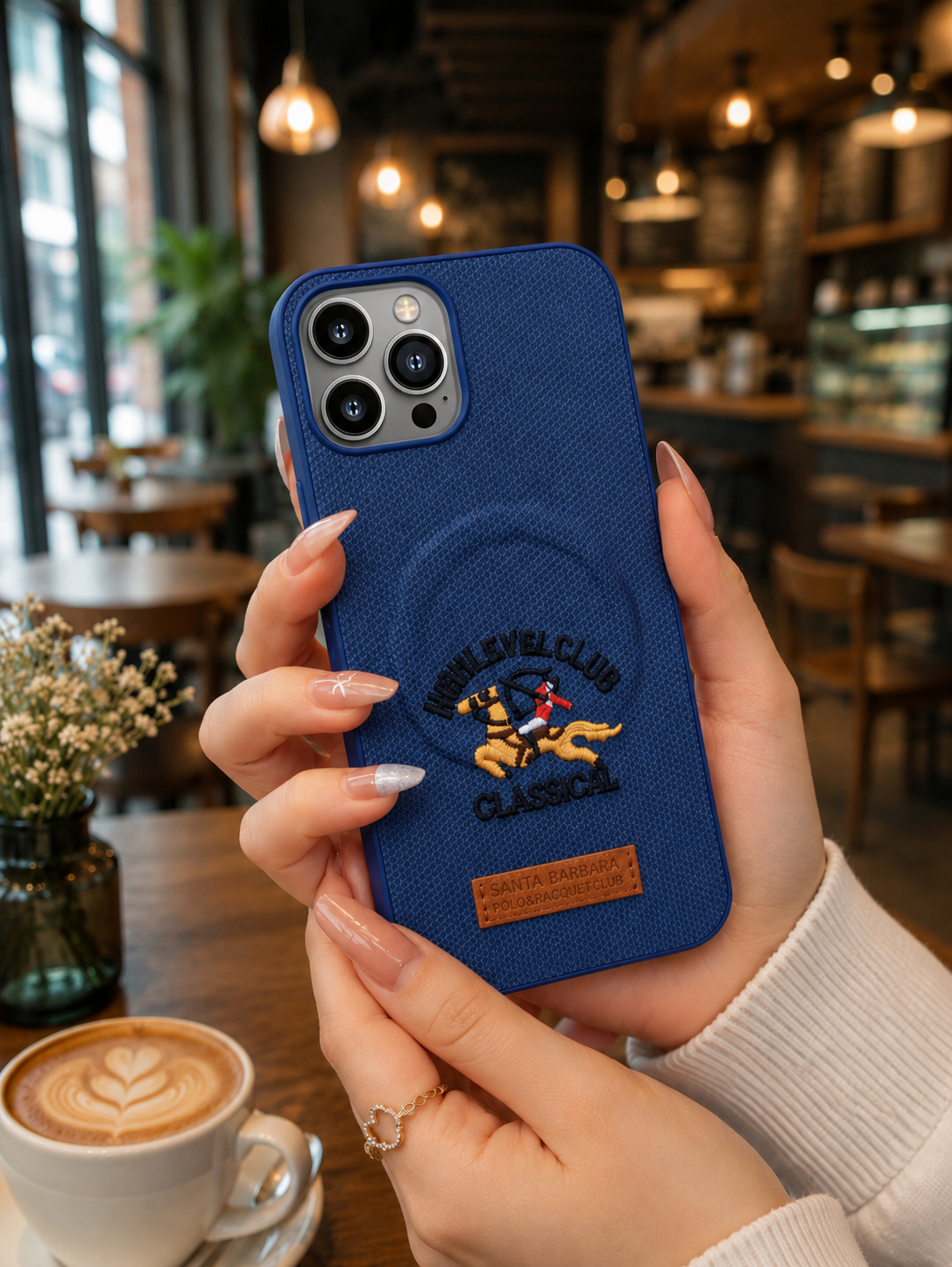 Premium Leather Shockproof Magsafe Mobile Cover - Blue