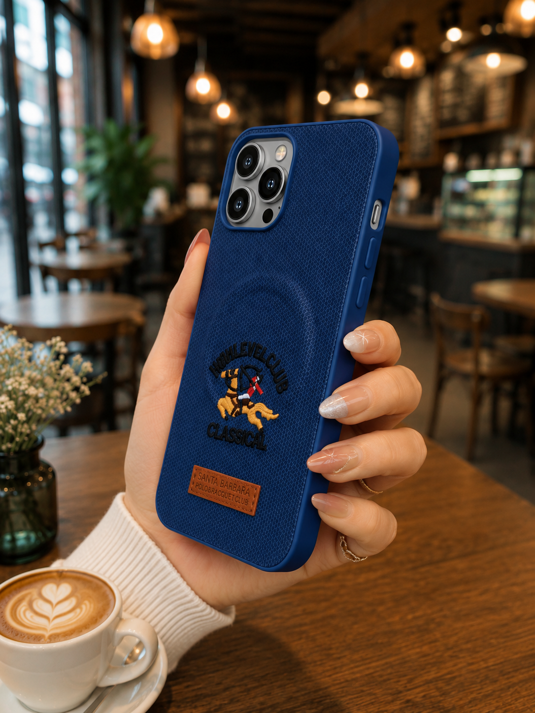 Premium Leather Shockproof Magsafe Mobile Cover - Blue