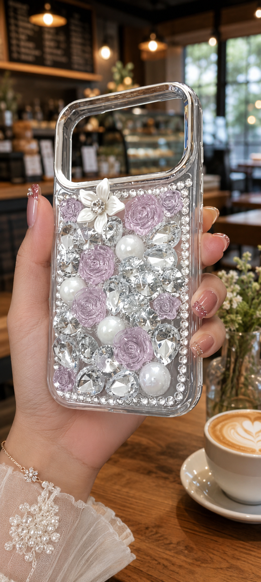 Cute Glitter Rhinestone Cover - Pink