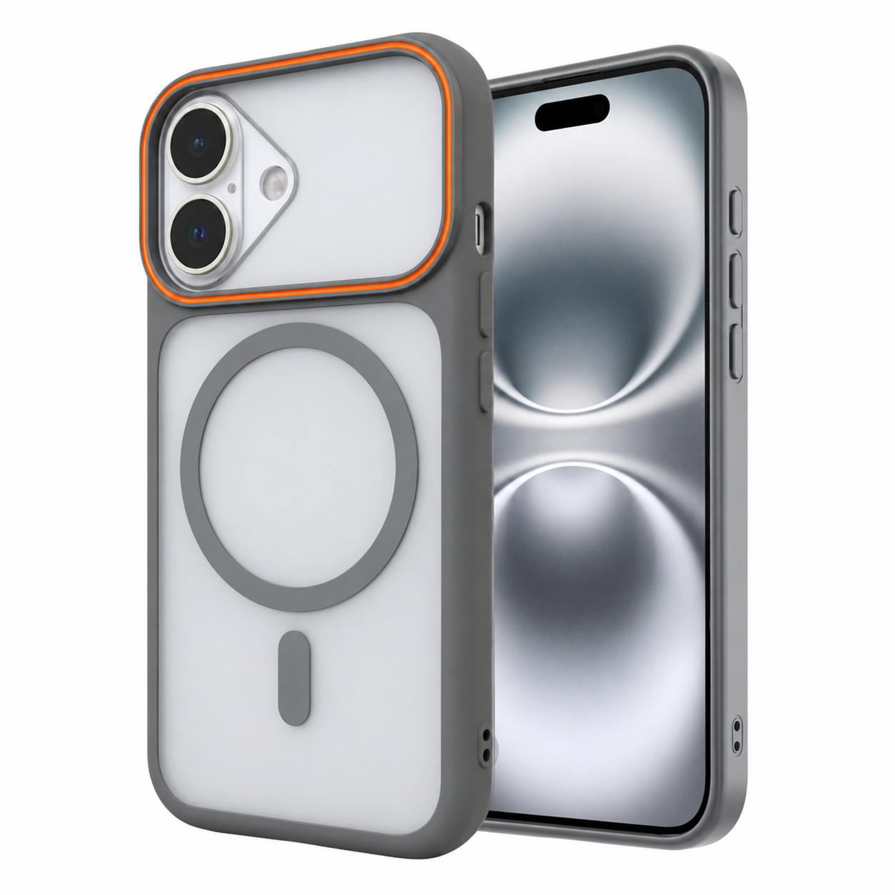 Premium Magnetic Magsafe Shockproof Mobile Case - Grey