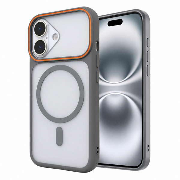 Premium Magnetic Magsafe Shockproof Mobile Case - Grey