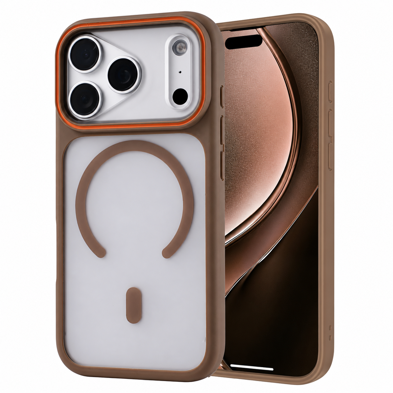Premium Magnetic Magsafe Shockproof Case - Brown