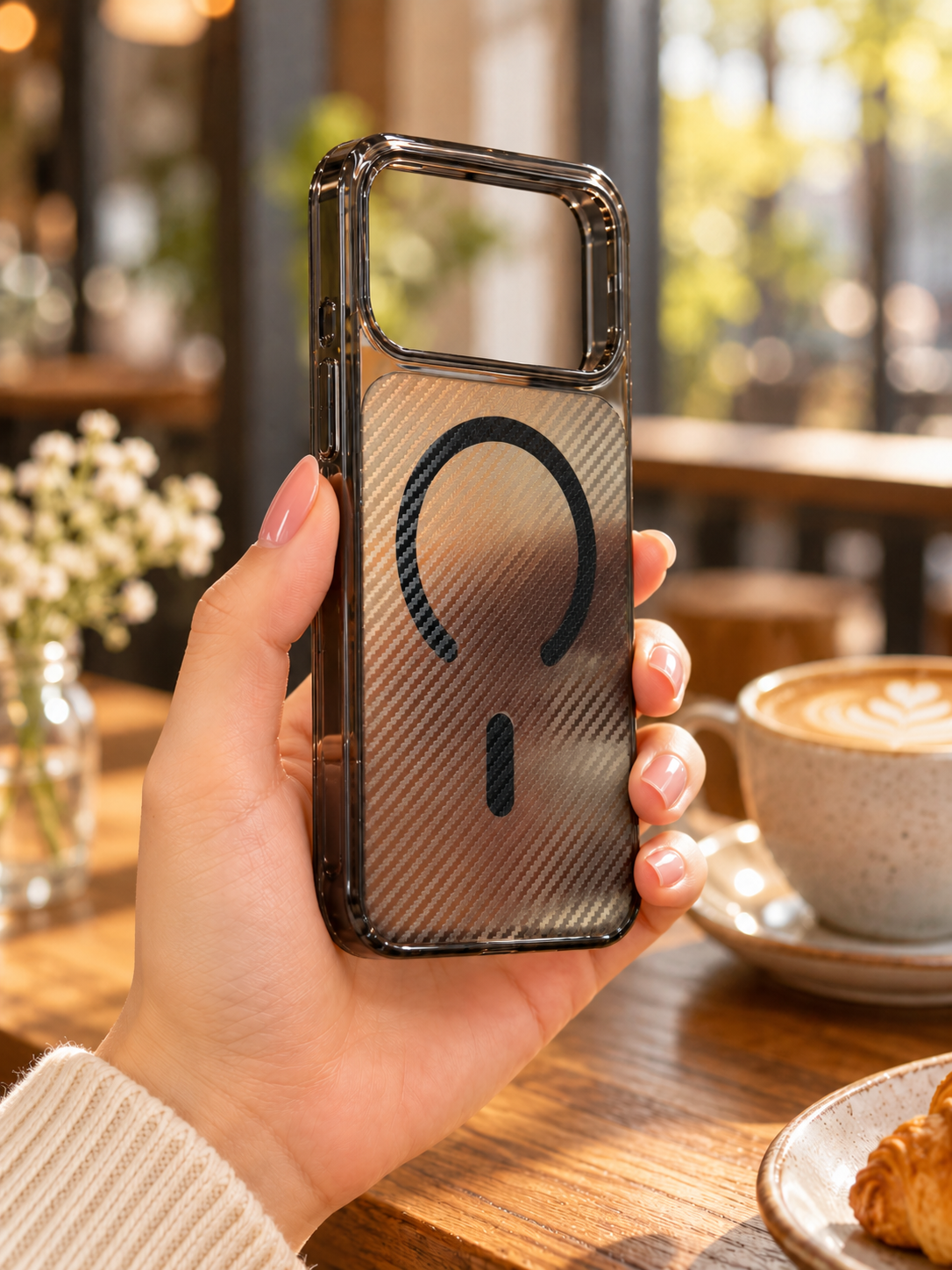 Premium Carbon Fiber Magsafe Transparent Case
