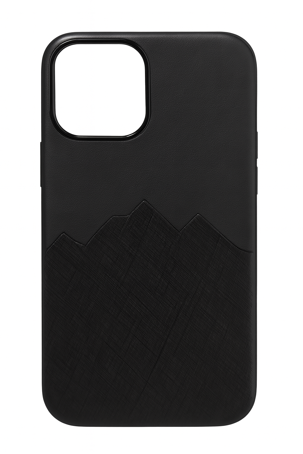 Premium Leather Finish Back Case Cover - Black