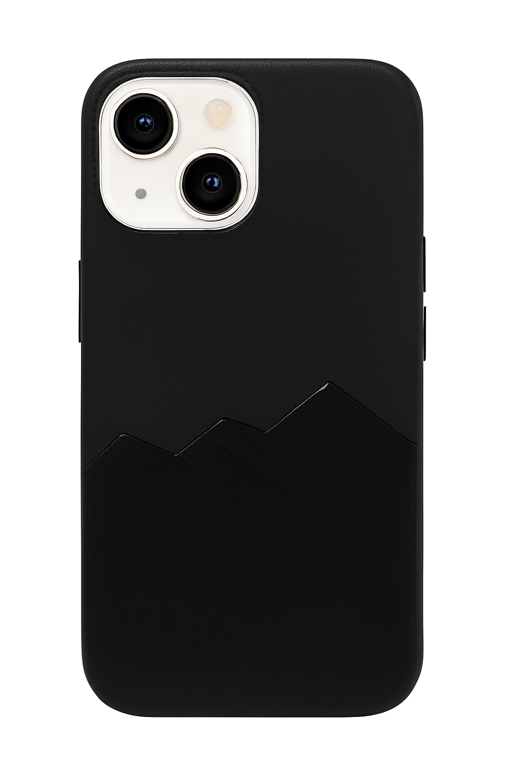 Premium Leather Finish Back Case Cover - Black