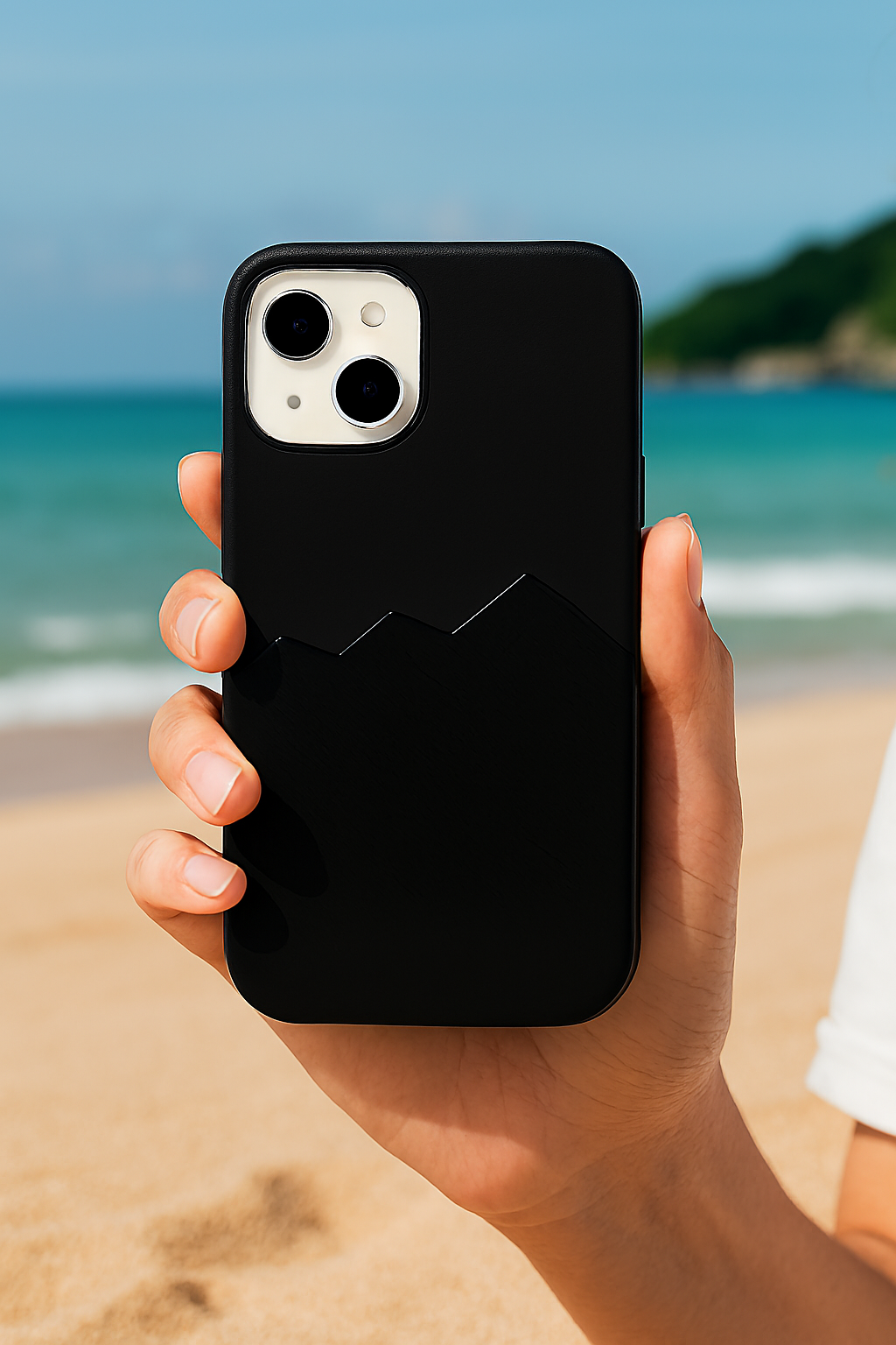 Premium Leather Finish Back Case Cover - Black