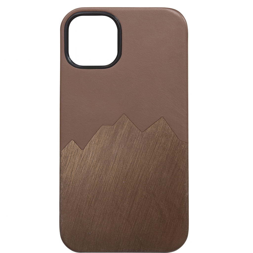 Premium Leather Finish Back Case Cover - Brown