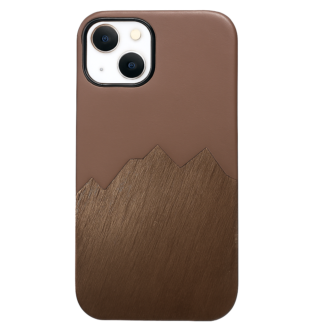 Premium Leather Finish Back Case Cover - Brown