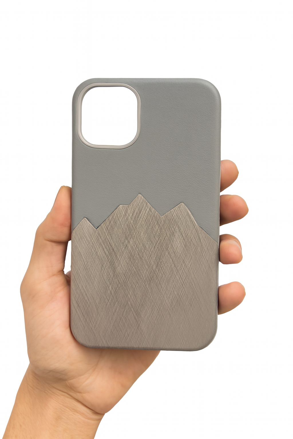 Premium Leather Finish Back Case Cover - Grey