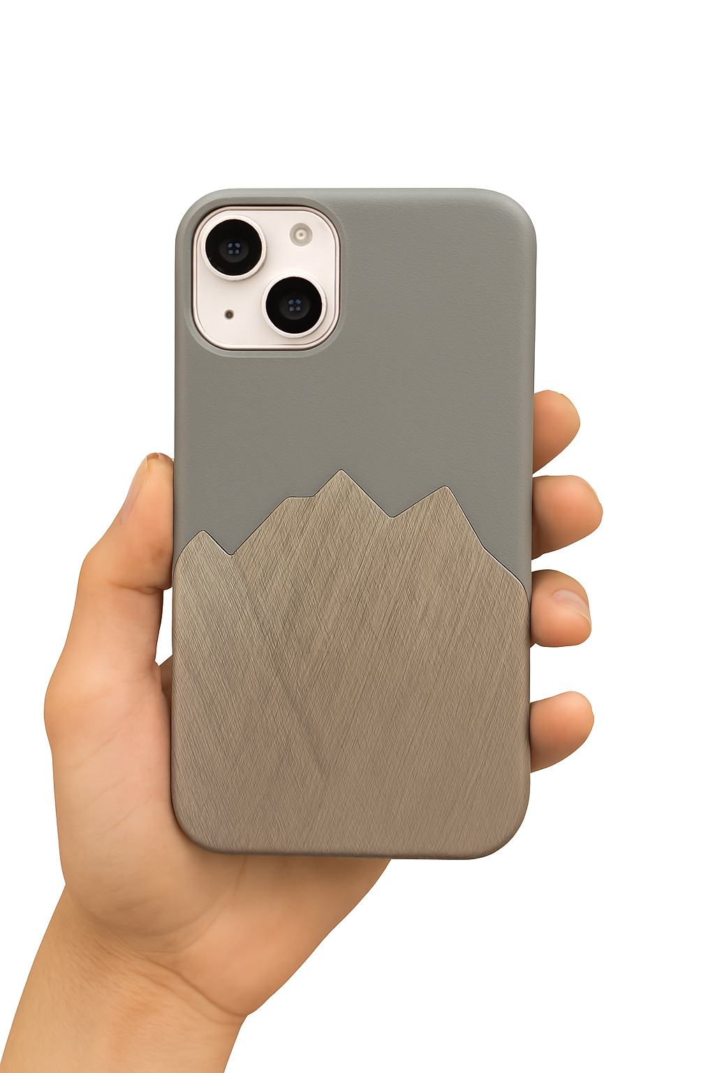 Premium Leather Finish Back Case Cover - Grey
