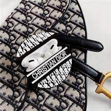 Airpod's Pro Cute Silicone Protective Christian Dior Case - Black - Guleel