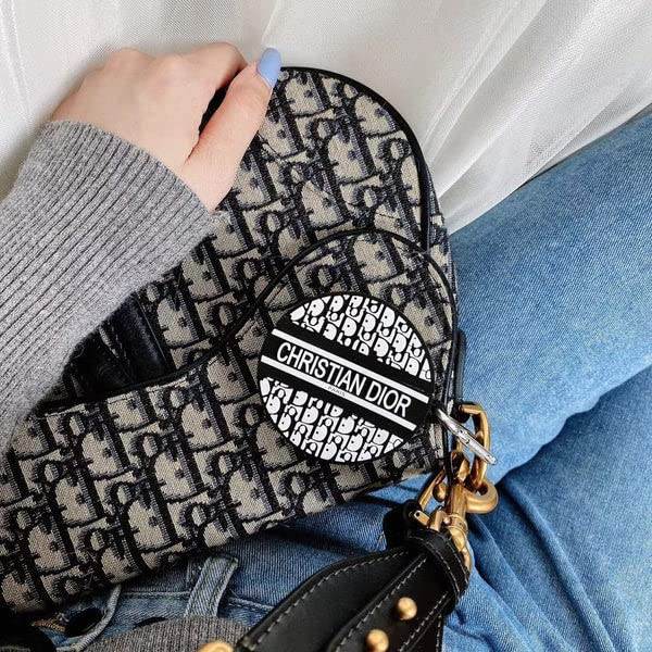 Airpod's Pro Cute Silicone Protective Christian Dior Case - Black - Guleel