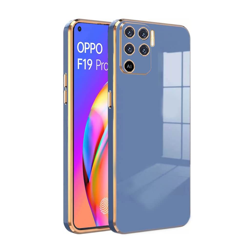 Oppo F19 Pro Premium Silicon Case Cover - Blue - Guleel