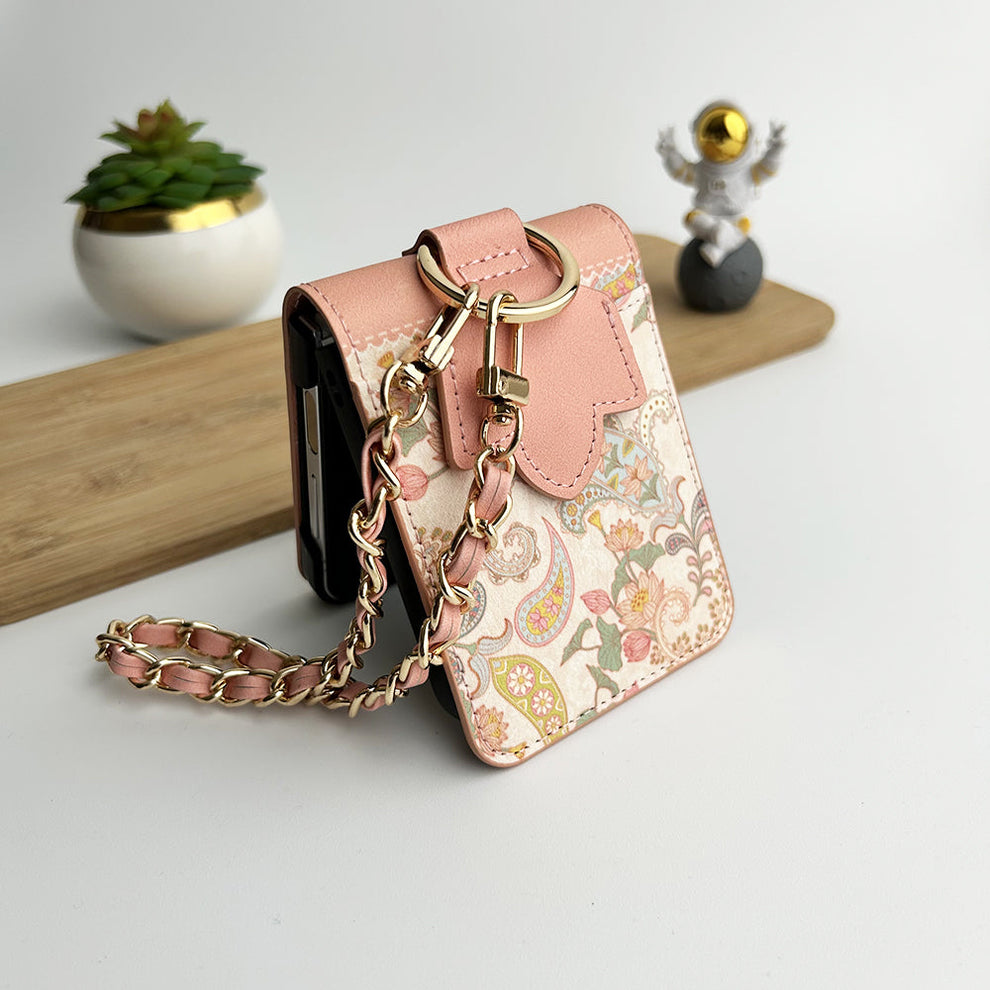 Premium Flower Style Cross Body Bag Long Strap Card Holder Flip Cover