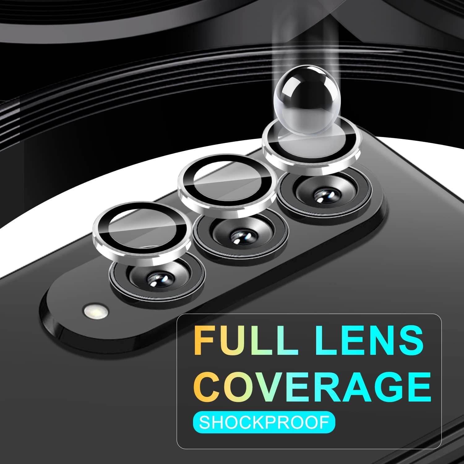 Camera Lens Protector Tempered Glass Aluminum Alloy Lens Cover - Silver - Guleel