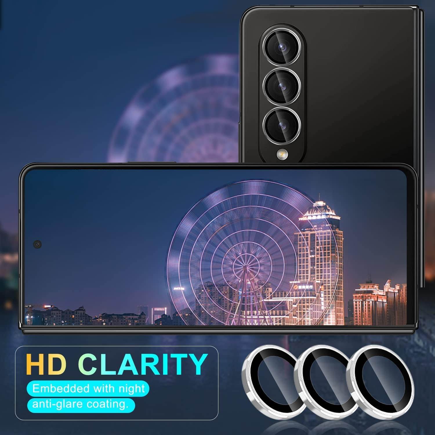 Camera Lens Protector Tempered Glass Aluminum Alloy Lens Cover - Black - Guleel